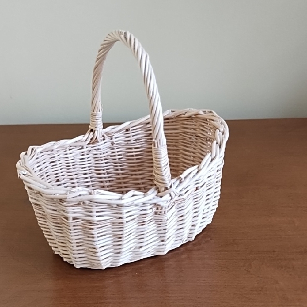Vintage Mini Natural Woven Wicker Basket Farmhouse Boho